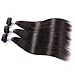 AMZTMY Brazilian Straight Virgin Hair 3 Bundles With Closure 100% Unprocessed Hair Extensions Remy Human Hair Weft Weave With 4×4 Lace Closure Natural Color 10-26 Inch
