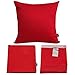 Thmyo 4-Pack 100% Cotton Comfortable Solid Decorative Throw Pillow Cases Square Cushion Cover Pillowcases Sublimation Blank Christmas DIY Throw Pillow Covers for Sofa Bed Car(18x18 inch/ 45x45cm,Red)
