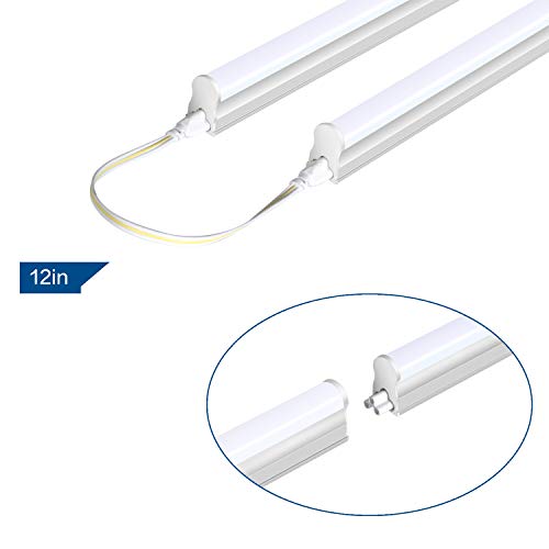 DIKAIDA 6 Pack LED T5 Light Tube, 4FT Integrated Fixture, 18W, 2000Lm, 6500K Super Bright White Ceiling Lamps & Under Cabinet Light with Connecting Cords & On/Off Switch