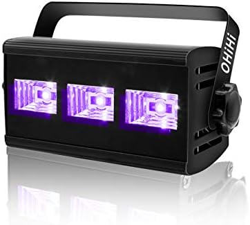 UV Black Light Party Light,OHiHi 9W Super Bright 3 LED UV Bar Blacklight, Best for Halloween Birthday Dance Disco Club Party Supplies DJ Stage Lighting, Glow in The Dark,Fishing, Aquarium, Curing