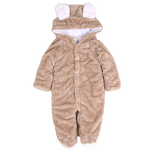 Baby Boys Girls Cartoon Rompers Infant Fall Winter Flannel Outfit Snowsuit