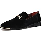 FLQL Men's Luxury Penny Loafer Slip-On Velvet Shoes Party Dancing Shoes Suede Wedding Shoes Plus Size 7-13