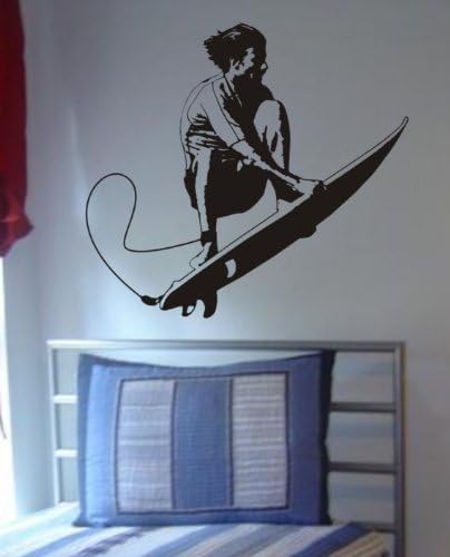 Decal Jewelry Surfer Decal Sticker Wall surfin ocean water sports boy girl teen bedroom