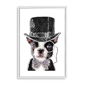 Framed Canvas Home Artwork Decoration Animal Portrait Canvas Wall Art for Living Room, Bedroom - 16x24 inches