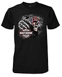 Harley-Davidson Men's Skull & Stripes Short Sleeve Crew Neck T-Shirt, Black