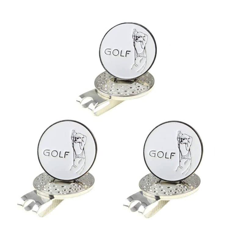 KOFULL Golf Ball Marker with Magnetic Hat Clip 3 Pack Golf Accessories Golf Gloves Hats Bags Caps Visor Belt Pocket Lot,Golf Ball Marker for Fathers Day Birthday Gift