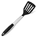 Bizanzzio Slotted Turner - Stainless Steel & Silicone Spatula in Black - High Quality Cooking Utensil