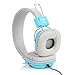 Jelly Comb Wired Stereo Lightweight Foldable Headphones Headband Headsets with Microphone 3.5mm for Cellphones Smartphones Iphone Laptop Computer Mp3/4 Earphones (Blue)