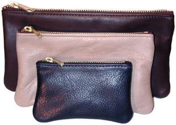 LARGE LEATHER ZIPPERED POUCH