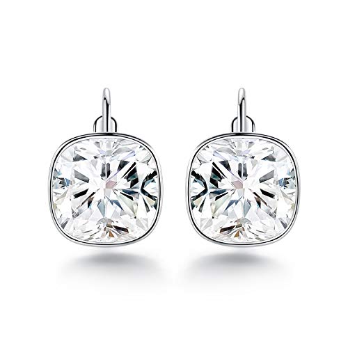 Bella Drop Earrings Crystals 18K White Gold Plated Hypoallergenic Dangle Earrings Jewelry for Women