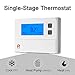 SASWELL Digital Non-Programmable Thermostat,1H/1C, T21STK-0 Digital Heat/Cool Pump Thermostats,24 Volt Single Stage Thermostat for Room White