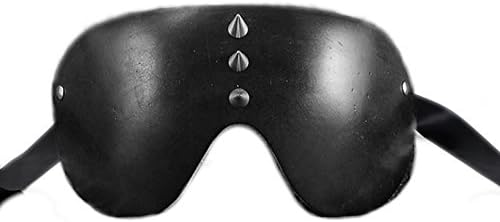 VIVO Masks Mens Black Blindfold Leather Venetian Masquerade Mask