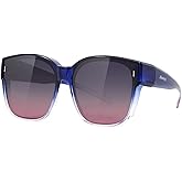 Meeloog Large Polarized Fit Over Glasses Sunglasses For Women Men, Oversized Trendy Square Shades For Driving Riding MST0110