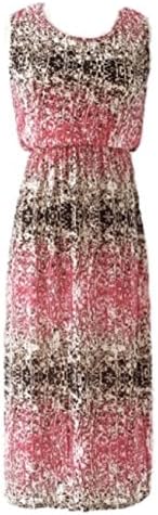 THJ-C Women's Bohemian Maxi Beach Dress [Style #2] Sleeveless Round Neck