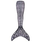 Fin Fun Mermaid Tail Only, Reinforced Tips, NO Monofin, Barracuda Black, Size Adult XS