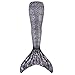 Fin Fun Mermaid Tail Only, Reinforced Tips, NO Monofin, Barracuda Black, Size Adult XS