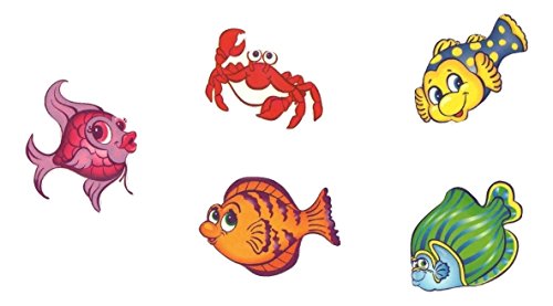 Tropical Fish Tattoos (10 Tattoos, 5 Styles; 1.5" Each)