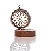 Ella Celebration Wood Ring Bearer Box, Wedding Ceremony Ring Holder Boxes, Wooden Decorative Engagement Proposal Jewelry Box Favor, Rustic Laser Cut Gift Display (Round)