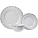 Amazon Basics 18-Piece Kitchen Dinnerware Set, Plates, Dishes, Bowls, Service for 6, Bungalow