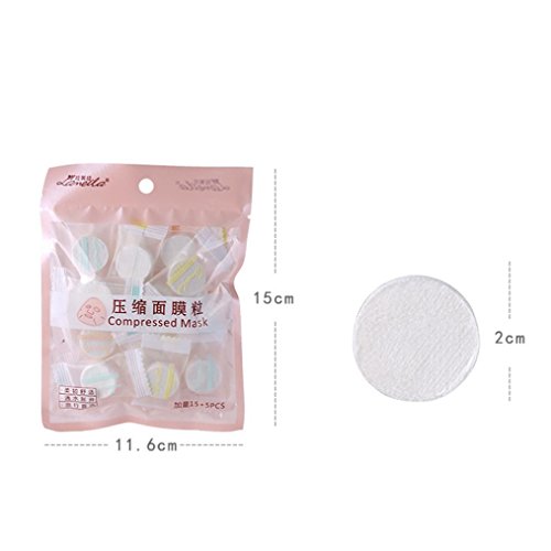 Mask Paper Dry Sheet, 20Pcs Beauty Tool Fibre Skin Care Paper DIY Facial Compressed Tablet Paper Mask (White ❤️)