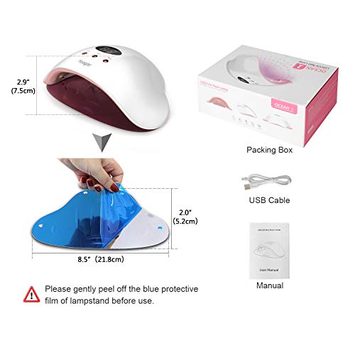 Uv Nail Lamp, Feagar 24W Portable Nail Dryer Curing Lamp for Fingernails and Toenails, with Automatic Sensor, 30s 60s 90s Fast Drying Timers and Detachable Bottom Tray