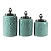 American Atelier 1182144-BL Blue Antique Set of 3 Canisters,60, 74.5, 84.5 oz