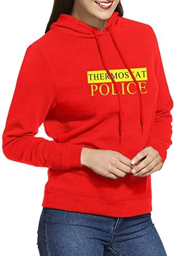 ClassicLoveU Women's Classic Hoodies Hooded Sweatshirt with Thermostat Police Graphic