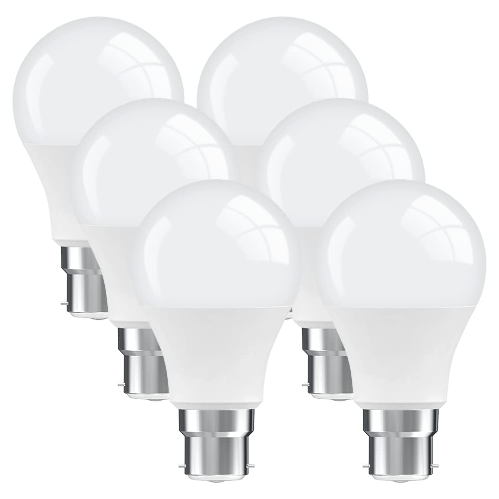 Bayonet Light Bulbs B22, BIGHOUSElight 3000K Warm White B22 LED Light Bulbs, 9W (60W Equivalent), 806LM, Not Dimmable, 6 Pack