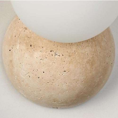 Moderno Lámpara de pared estilo japonés wabi-sabi con pantalla de piedra natural,Aplique LED vintage para espejo de baño,Lampara de pared de comedor,Luz para sala,pasillo,dormitorio,estudio (I)