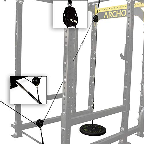 ARCHON Fitness Low Pulley Cable Station Attachment | Cable Machine | Pulley System | LAT Pull | Triceps Rope | Biceps Curl | Home Gym Equipment | Workout Accessories | Cable Machine Attachments