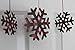 10 red/black gingham buffalo plaid snowflake ornament decorations.paper+chipboard 4 large/6 small die cuts