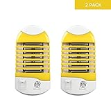 Mosquito Killer Lamp, Indoor Bug Zapper, Electronic Insect Killer Eliminates Most Flying Pests - 2 pack. 1 year Warranty and Money Return.
