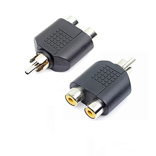 Hosyl RCA Y Splitter Adapter 2 Female to 1 Male for Audio Video AV TV Cable Convert, Piece of 4