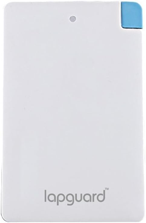 Lapguard Ultra Slim Credit Card 2500 mAh Powerbank with Built-in Cable for All Smartphones (White)