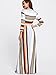 Milumia Women's Casual Long Sleeve Elastic Waist Striped Maxi Dress with Pockets X-Large Multicolor