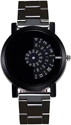 Vansvar Fashion Casual Women Unique Dial Watches Black Steel Strap Waterproof WristWatch for Lady
