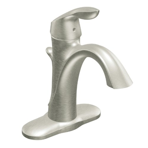 Moen Eva One-Handle High Arc Bathroom Faucet, Brushed Nickel (6400BN)