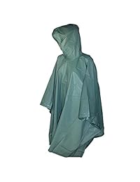 Poncho con capucha para la lluvia con broches laterales.