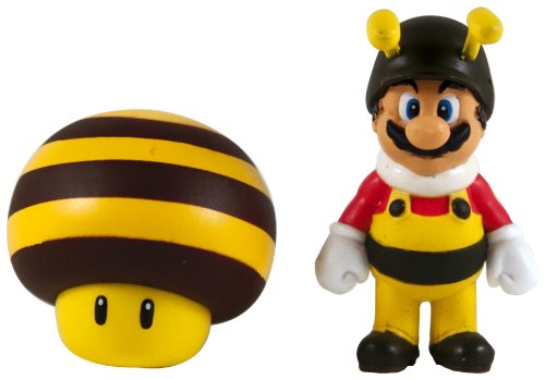 Nintendo Super Mario Galaxy 2 - Mini Figurine 2 Pack - Bee Mario/Bee Mushroom
