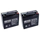 Universal Power UB12220 12 Volt 22 AmpH SLA Replacement Battery - 2 Pack
