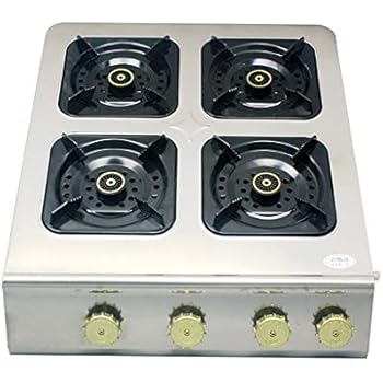 Natural Gas Cooktops,Stainless Steel Kitchen Hotel Outdoor, Restaurant, Home Desktop Rectangles 4 Burner Cooker Multi-Function Stove