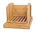 Toughard Bamboo Compact Foldable Bread Slicer Cutting Guide with Crumb Catcher Tray for Homemade Bread, Loaf Cakes & Bagels, 3 Thickness Slices Adjustable (New Version)