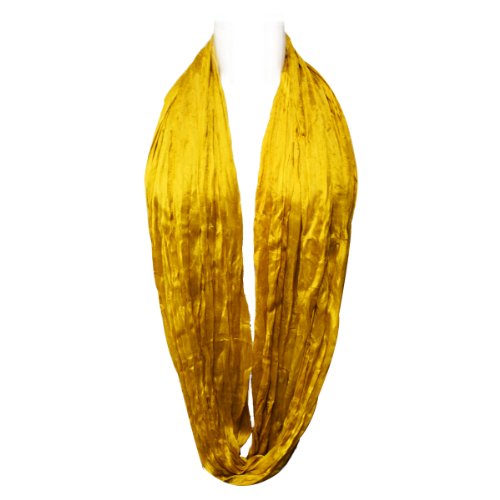 Wrapables Lightweight Silky Soft Infinity Loop Scarf, Gold Yellow