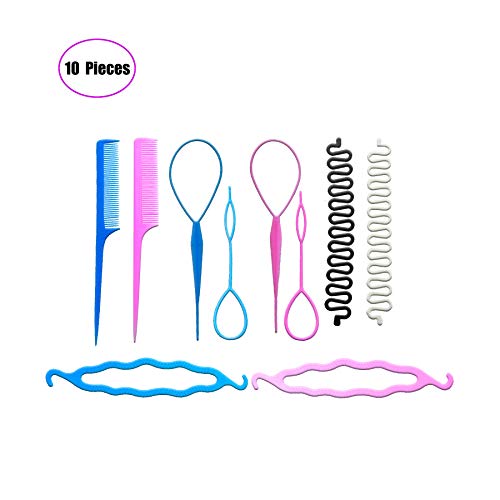 Topsy Tail Hair Styling Tool ，Hair braiding tool,Hair Styling Accessory ，Ponytail Styling Tool ，Hair Styling Tool，Hair Accessories，Hair Styling Set Kit，Pony Tail Hair Accessories，（19 Pack/10pack)