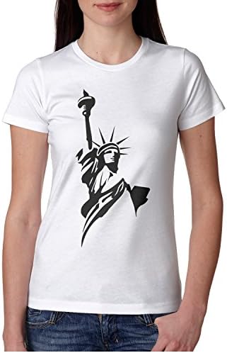 MEWIFDJPOWE Statue of Liberty Logo Women's Printed Tshirts White