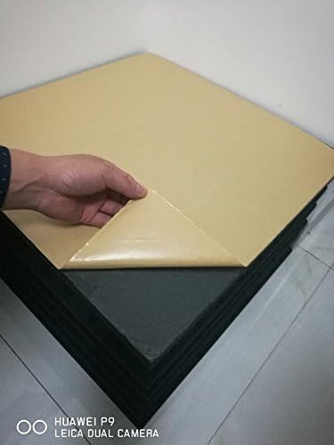 Acoustic Studio Soundproofing Foam Panels (12 Pack) 12" x 12" x 1" THICK (JUST PEEL AND STICK!) Self-Adhesive Fireproofed Insulated Black Wedge Tiles for Homes and Auditoriums.