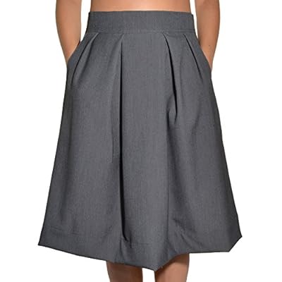 Avital Juniors Pleated Aline Knee Length Pockets Skirt