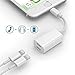 Dual Lightning Headphone Adapter Splitter for iPhone 7/7 Plus,LEOGEO Lightning to Double Lightning Headphone Charge & Listening Adapter,Support iPhone 8/8Plus iPhone X iOS 11/10.3 Devices(White)