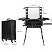 Ovonni LED Makeup Train Case, Lighted Rolling Travel Portable Cosmetic Organizer Box with Mirror & 4 Detachable Wheels, Professional Artist Trolley Studio Free Standing Workstation(Black)