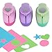 Paper Punch Hole Puncher - (3 Pack Circle Heart Star) - Personalized Paper Craft Punchers Shapes Set - for Scrapbook Engraving Kids Artwork - Greeting Card Making DIY Crafts